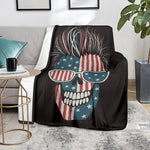 American Flag Skull Print Blanket
