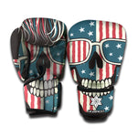American Flag Skull Print Boxing Gloves