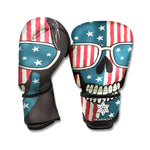 American Flag Skull Print Boxing Gloves