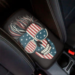 American Flag Skull Print Car Center Console Cover