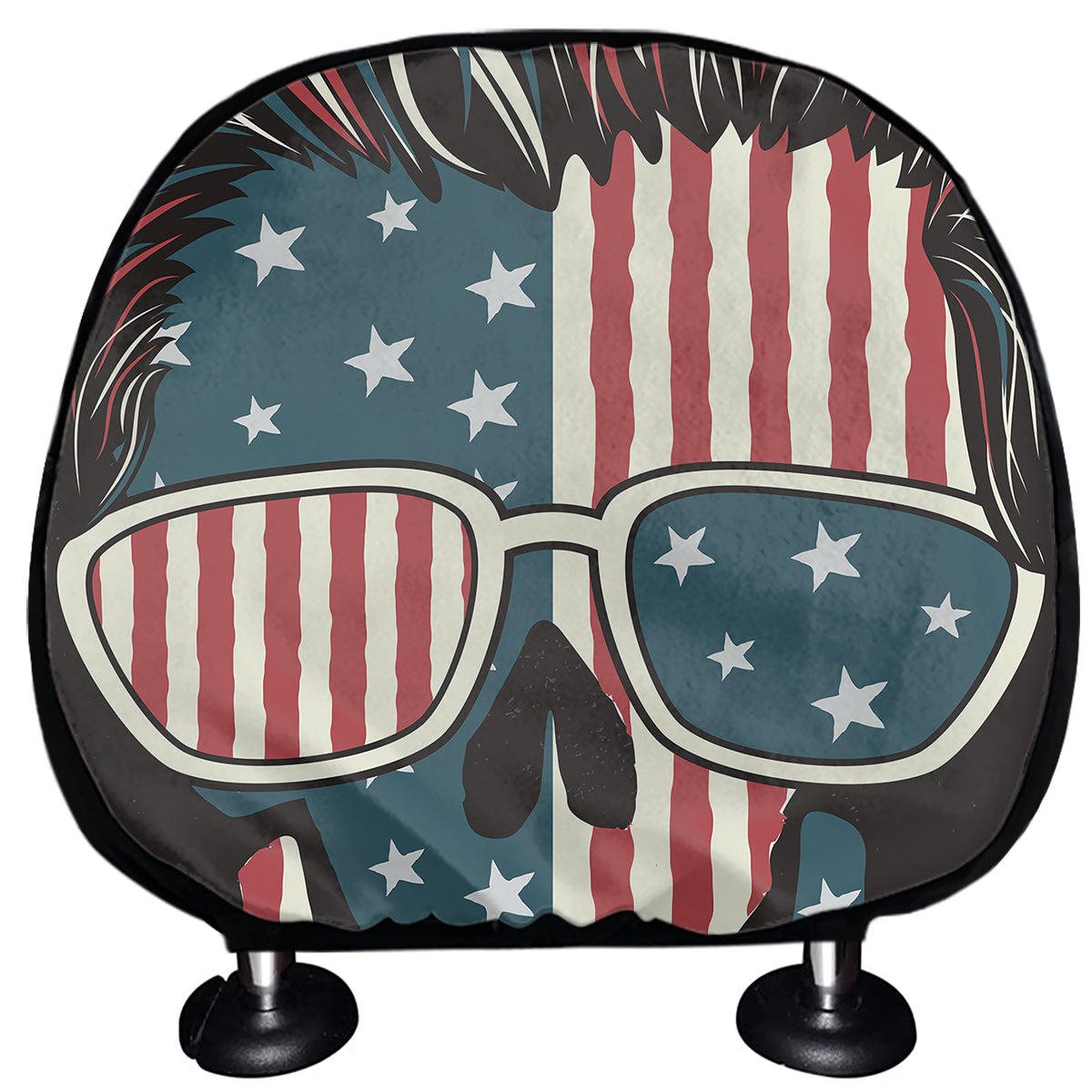 American Flag Skull Print Car Headrest Covers