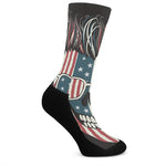 American Flag Skull Print Crew Socks