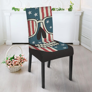 American Flag Skull Print Dining Chair Slipcover