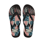 American Flag Skull Print Flip Flops