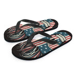 American Flag Skull Print Flip Flops