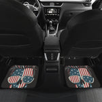 American Flag Skull Print Front and Back Car Floor Mats