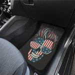 American Flag Skull Print Front and Back Car Floor Mats