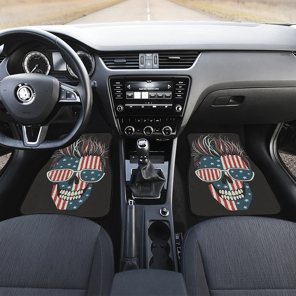 American Flag Skull Print Front Car Floor Mats