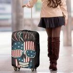 American Flag Skull Print Luggage Cover