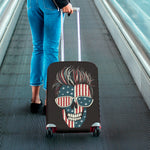American Flag Skull Print Luggage Cover