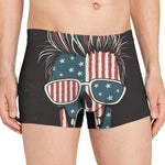 American Flag Skull Print Men's Boxer Briefs