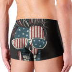 American Flag Skull Print Men's Boxer Briefs