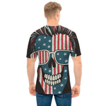 American Flag Skull Print Men's T-Shirt