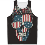 American Flag Skull Print Men's Tank Top