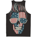 American Flag Skull Print Men's Tank Top