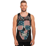 American Flag Skull Print Men's Tank Top