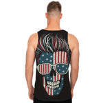 American Flag Skull Print Men's Tank Top