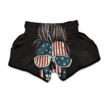 American Flag Skull Print Muay Thai Boxing Shorts