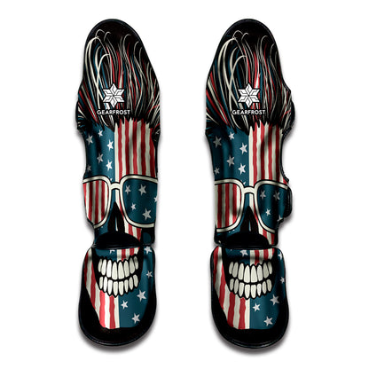 American Flag Skull Print Muay Thai Shin Guard