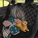 American Flag Skull Print Pet Car Back Seat Cover