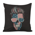 American Flag Skull Print Pillow Cover