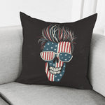 American Flag Skull Print Pillow Cover