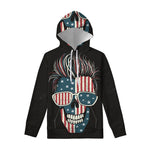 American Flag Skull Print Pullover Hoodie