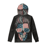 American Flag Skull Print Pullover Hoodie