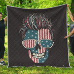 American Flag Skull Print Quilt