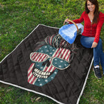 American Flag Skull Print Quilt