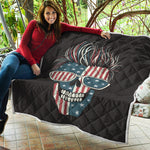 American Flag Skull Print Quilt