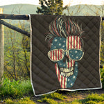 American Flag Skull Print Quilt