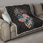 American Flag Skull Print Quilt