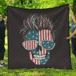 American Flag Skull Print Quilt