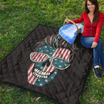 American Flag Skull Print Quilt