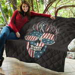 American Flag Skull Print Quilt