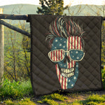 American Flag Skull Print Quilt