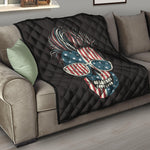 American Flag Skull Print Quilt