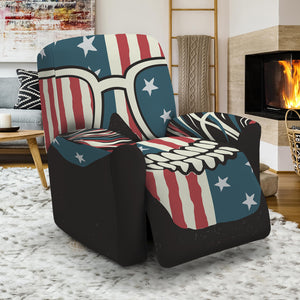 American Flag Skull Print Recliner Slipcover