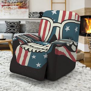 American Flag Skull Print Recliner Slipcover