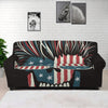 American Flag Skull Print Sofa Cover