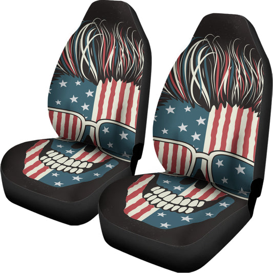 American Flag Skull Print Universal Fit Car Seat Covers