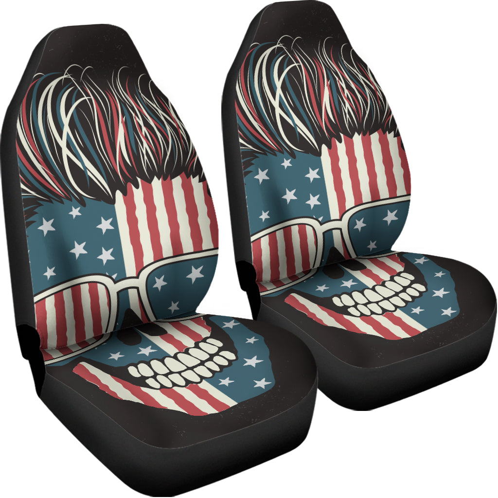 American Flag Skull Print Universal Fit Car Seat Covers