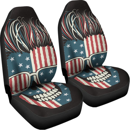 American Flag Skull Print Universal Fit Car Seat Covers