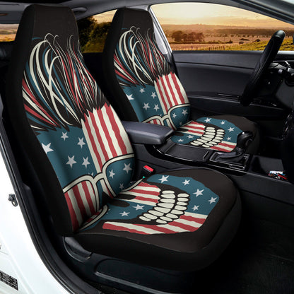 American Flag Skull Print Universal Fit Car Seat Covers
