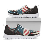 American Flag Skull Print White Sneakers