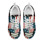 American Flag Skull Print White Sneakers