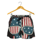American Flag Skull Print Women's Shorts