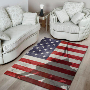 American Flag War Memorial Print Area Rug