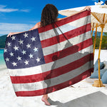 American Flag War Memorial Print Beach Sarong Wrap
